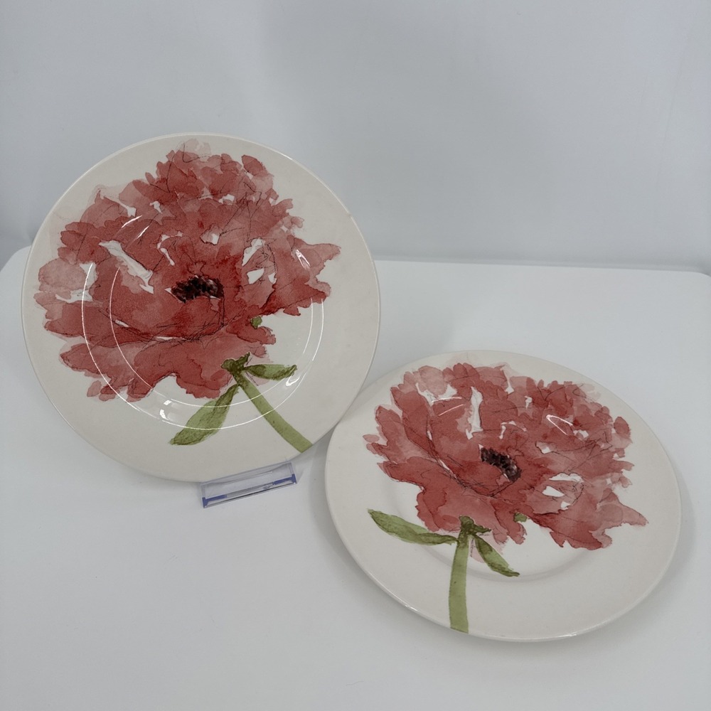 Royal Stafford Pink Poppy 8.5" Salad‎ Plate England - Set of 2